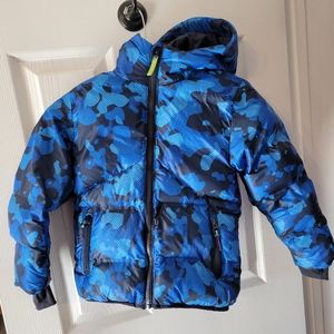Champion Blue & Black "Camo" Zip Up Hooded Jacket Size XS (4-5)